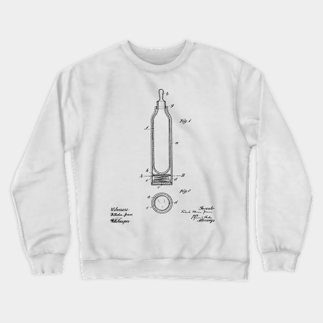 Nursing Bottle Cover Vintage Patent Hand Drawing Crewneck Sweatshirt by TheYoungDesigns